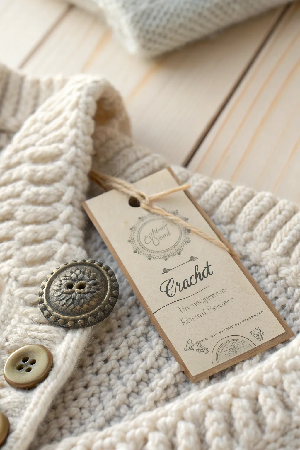 Add a touch of vintage charm to your creations with a beautifully detailed button label.
