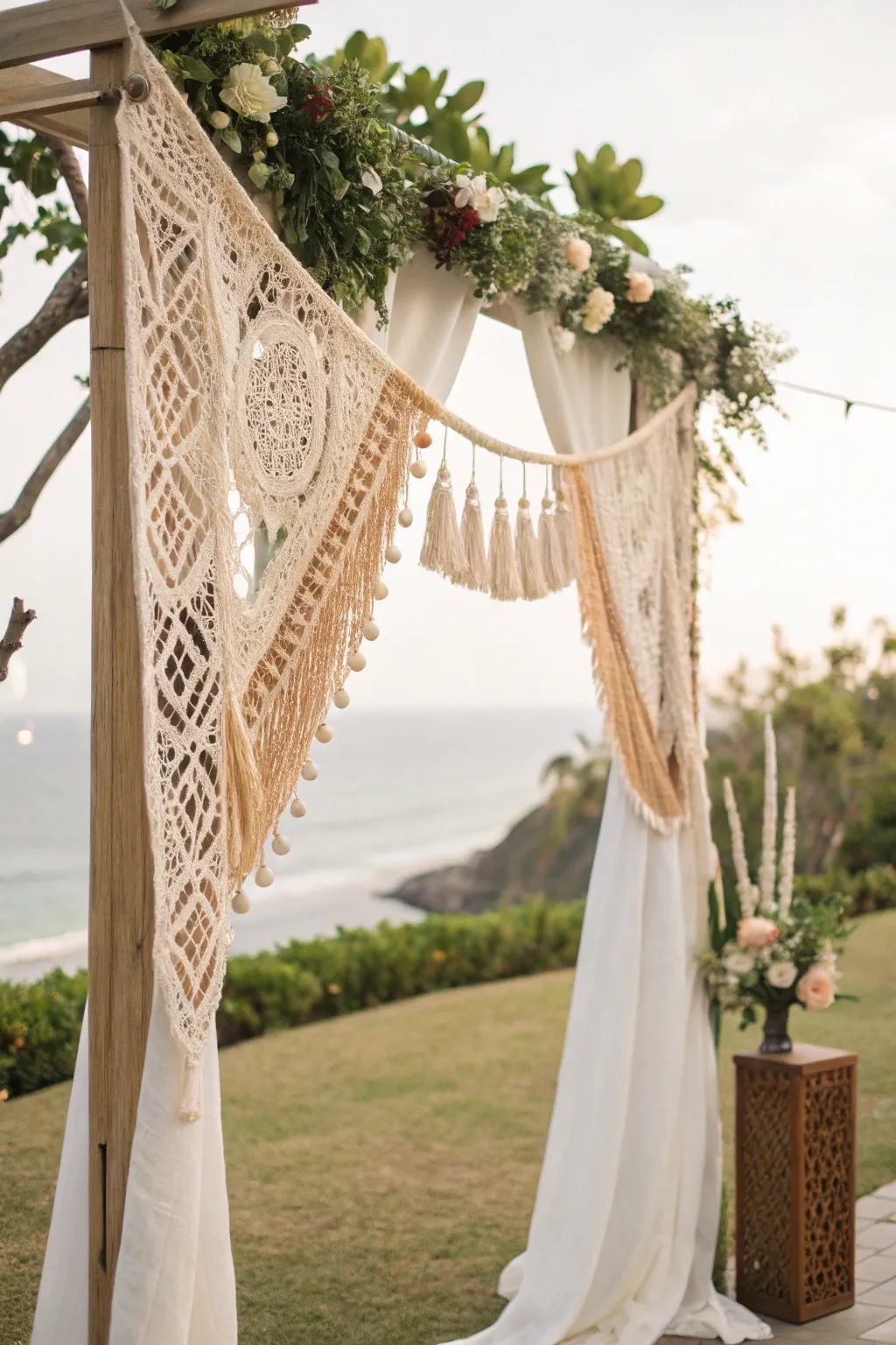Elevate your wedding ceremony with the timeless beauty of crochet artistry.