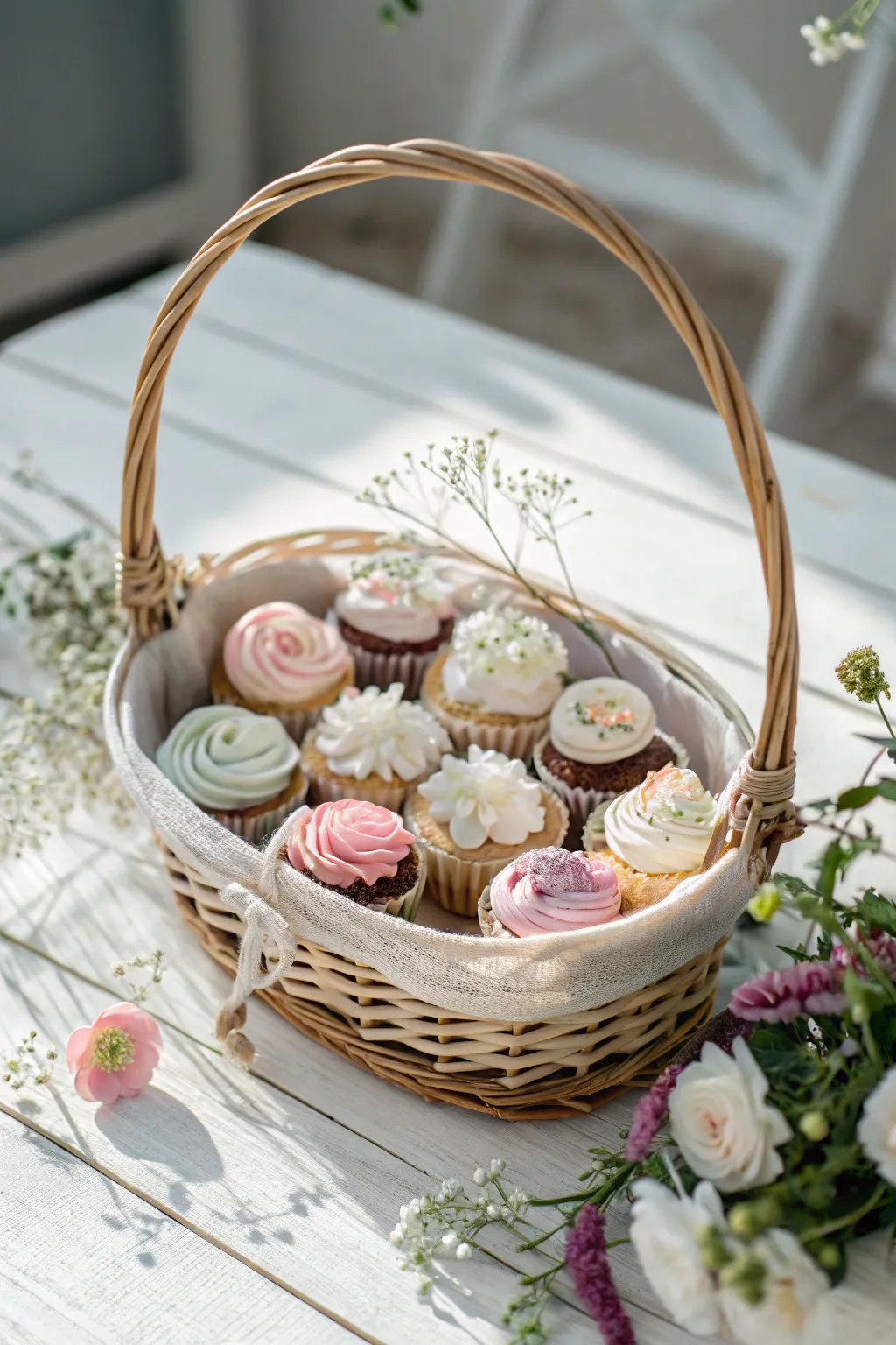 Indulge in a delightful mini cupcake sampler, perfect for those who crave a little bit of everything!