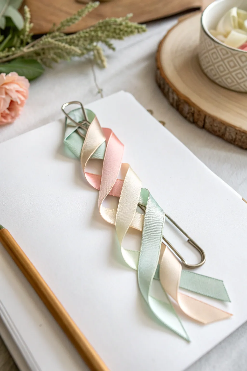 Elevate your reading charm with handcrafted ribbon bookmarks.