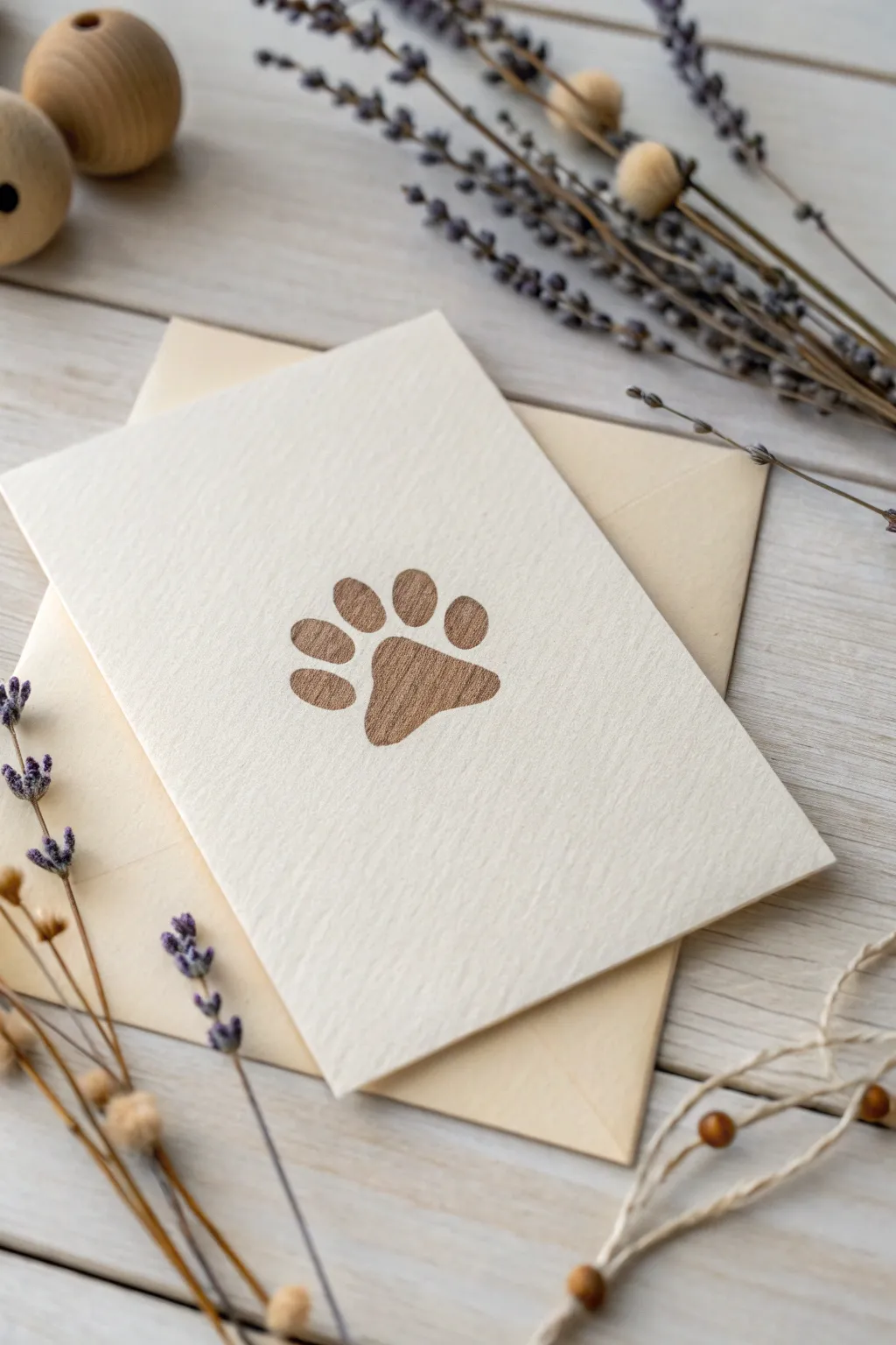 Celebrate with a personal touch – a paw print card for animal lovers.