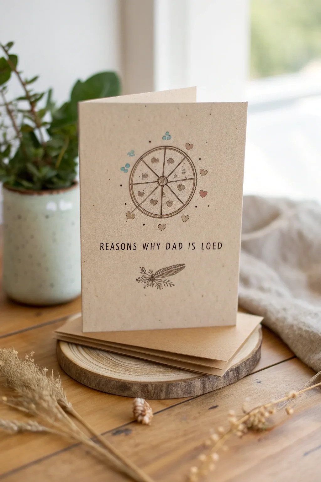 Spin the Wheel of Love for Dad - A heartfelt, minimalist Father's Day card with a touch of Scandinavian charm.