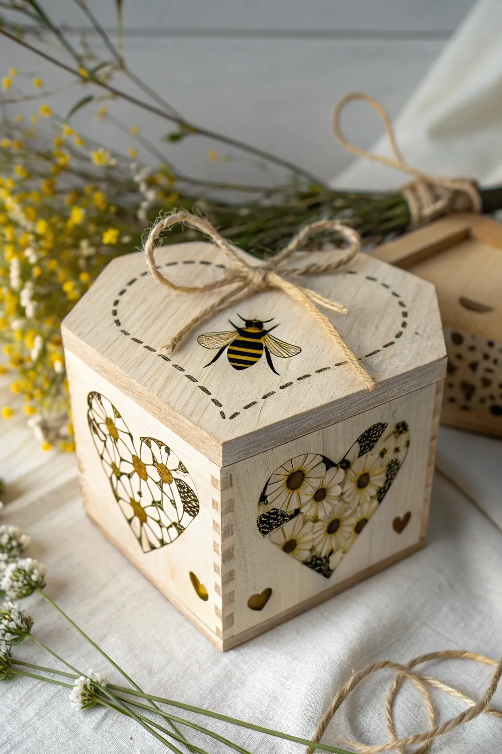 Buzz into love this Valentine's with our 'Bee Mine' box, where simplicity meets natural beauty.