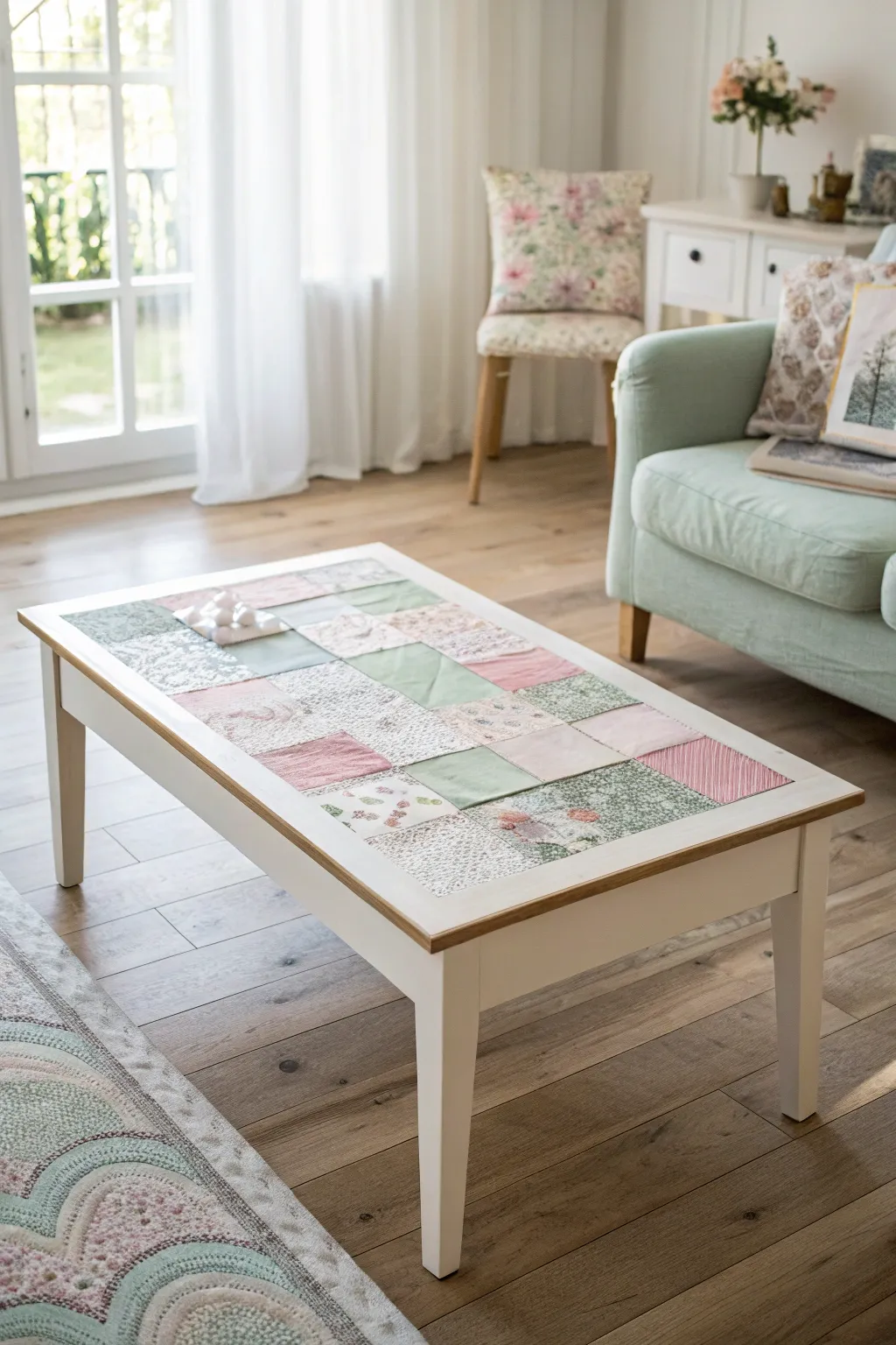 Embrace cozy elegance with a patchwork coffee table that brings warmth and artistry to your living space.