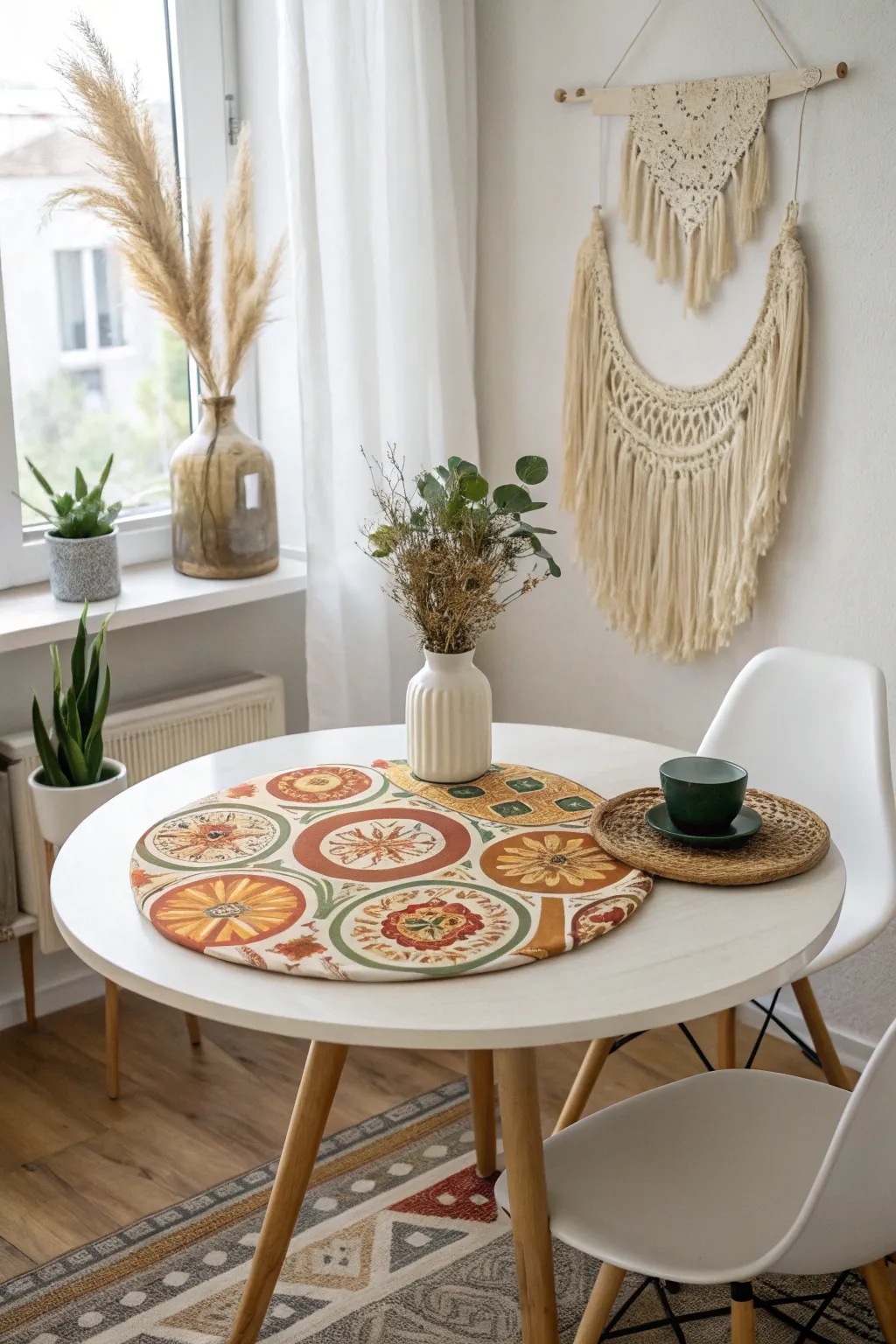 Revive the spirit of the 70s with a retro-inspired decoupage table that adds a groovy touch to your minimalist space.