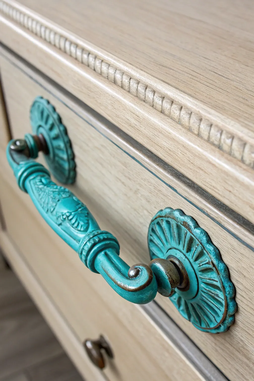 Elevate your desk with a splash of color and craftsmanship—turquoise drawer pulls that pop with personality.