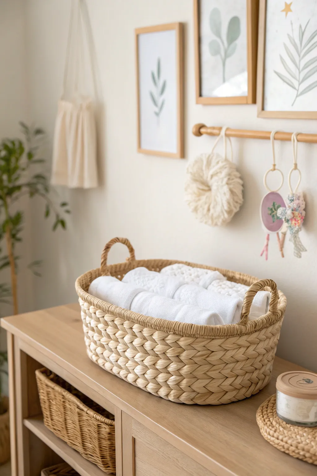 Elevate your nursery with a touch of minimalist charm and natural beauty. 🎨🍼 #NurseryDecor #ScandiBoho