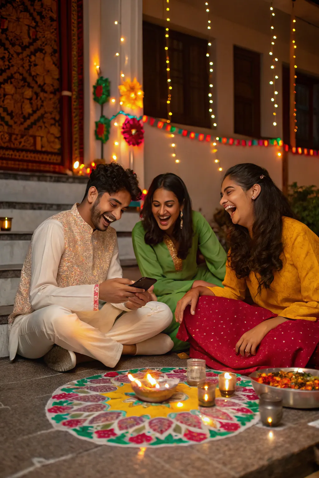 Candid moments capture the genuine joy and spirit of Diwali.