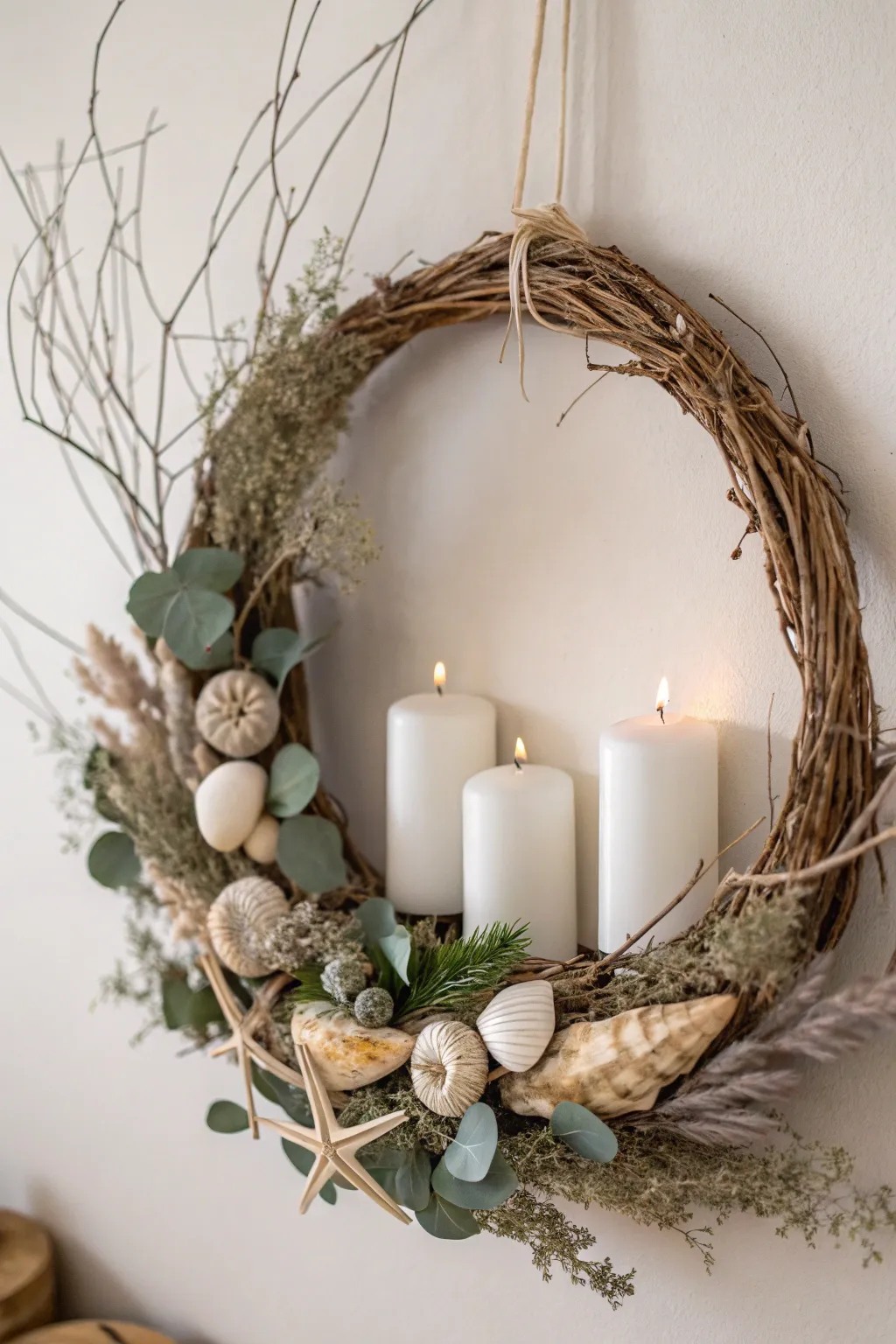 Bring coastal serenity to your winter decor with this stunning seaside-inspired Advent wreath.