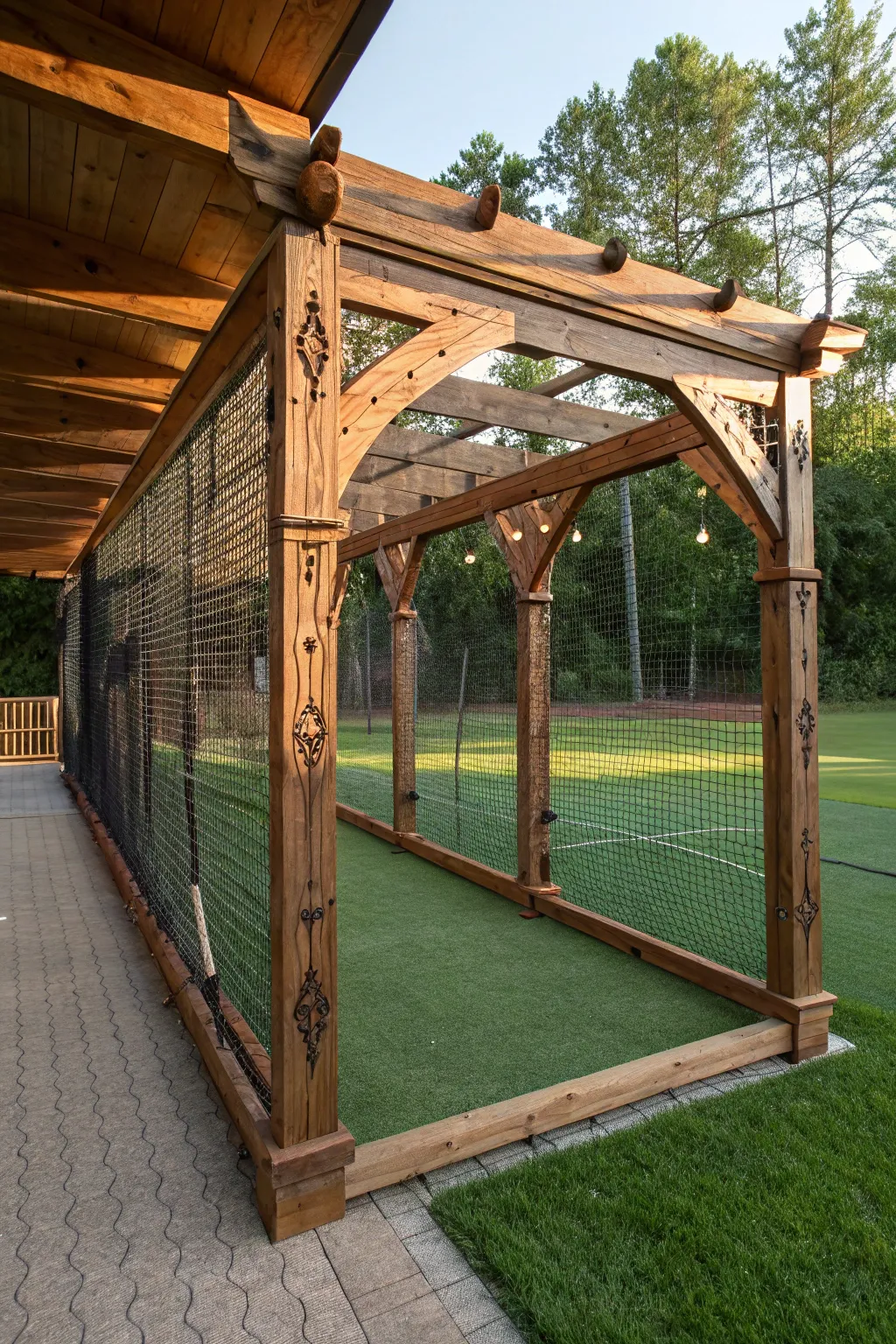 Swing sustainably: A handcrafted batting cage with eco-friendly materials.