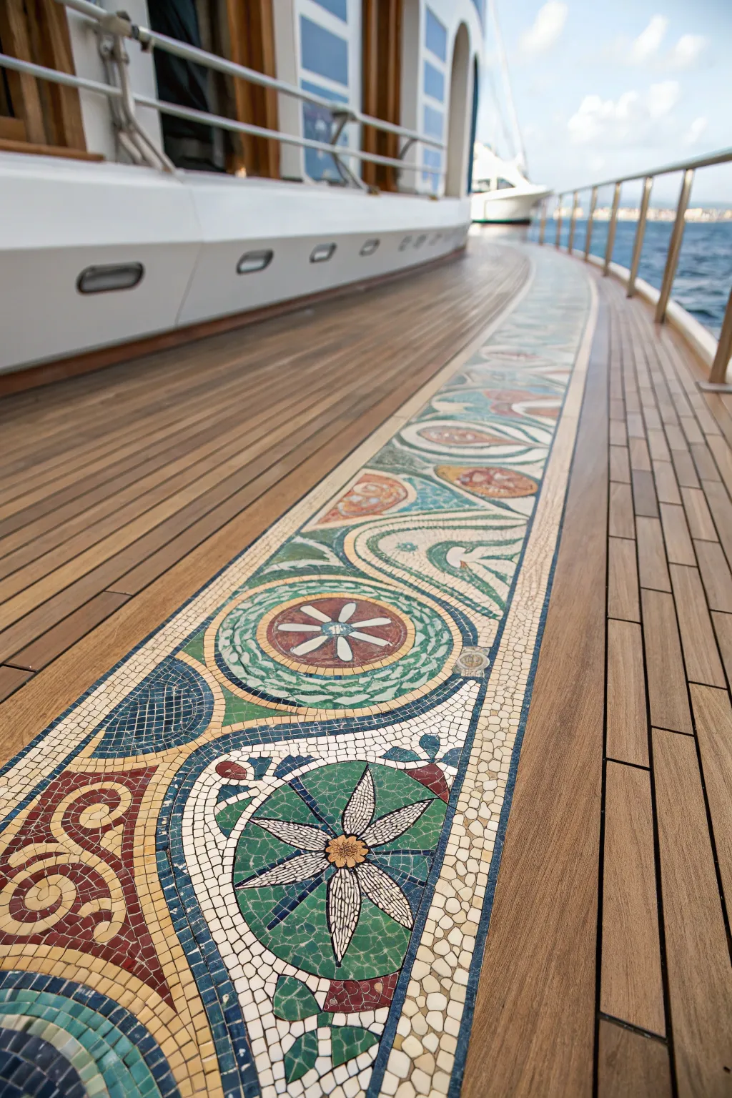 Transform your boat deck into a masterpiece with DIY mosaic tiles—where craftsmanship meets creativity.
