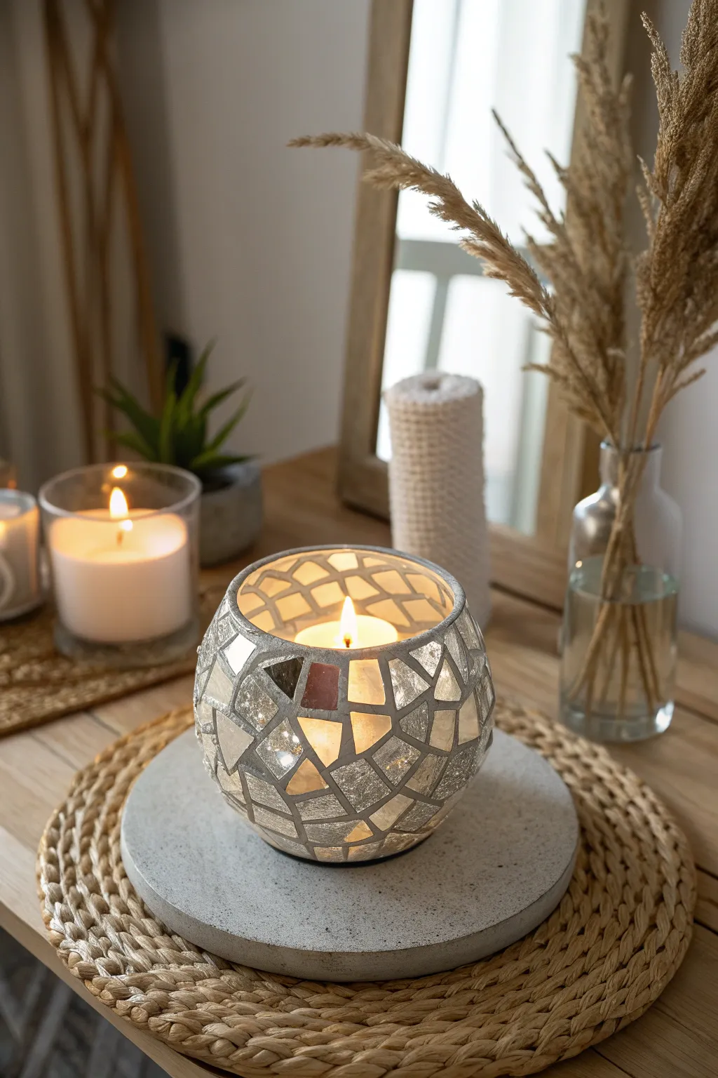 Transform your space with dazzling reflections: A touch of elegance with DIY mirrored candle holders.