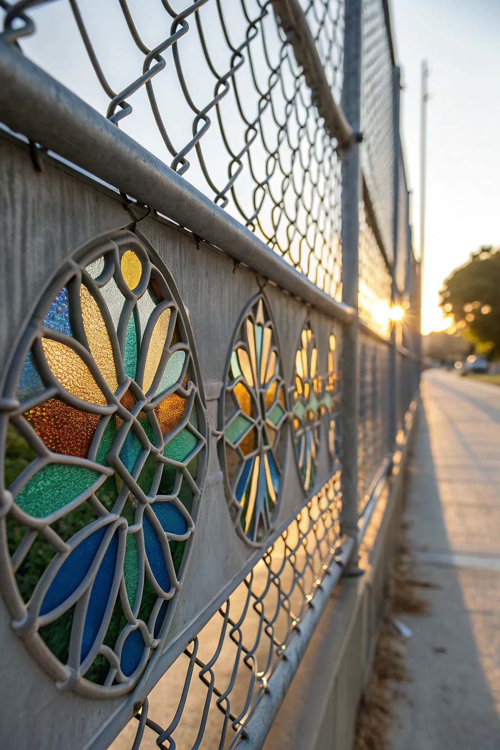 Transform your fence with vibrant decorative inserts for a touch of artistry and seasonal flair.