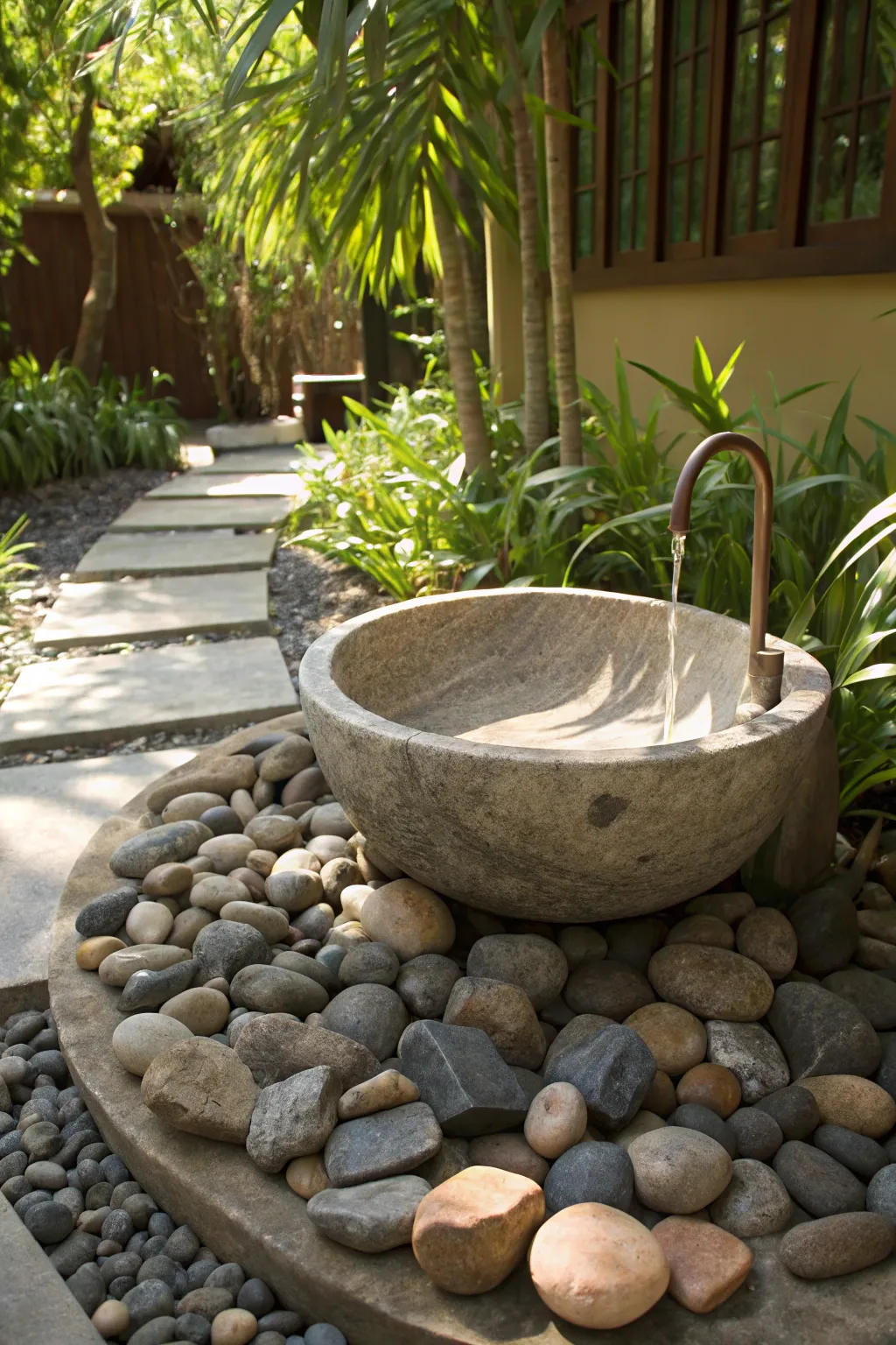 Transform your backyard into a personal retreat with a handcrafted stone cold plunge.