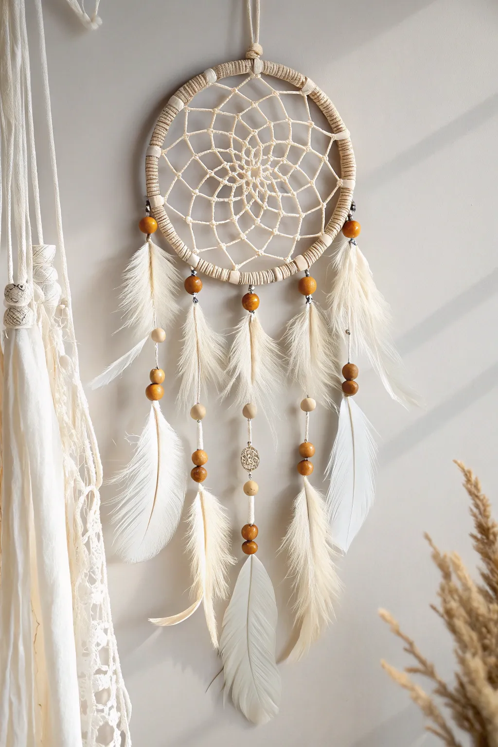 Embrace the elegance of simplicity with a monochrome dream catcher that brings subtle sophistication to your space.