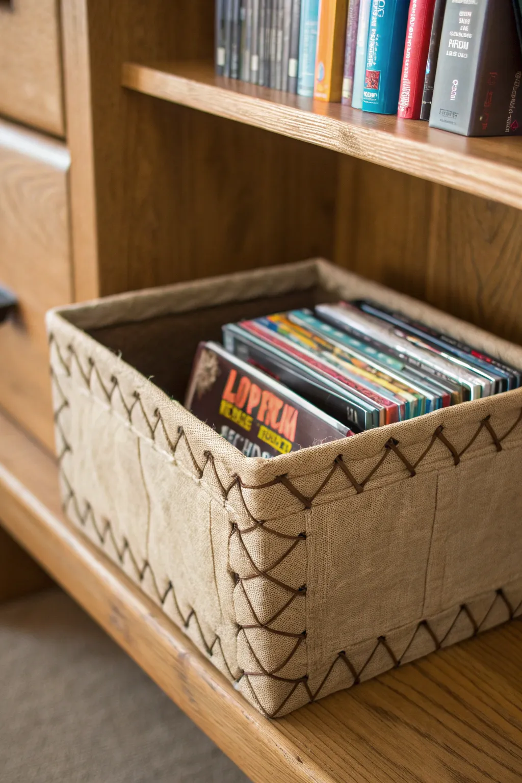 Transform your space with this rustic DIY DVD basket, where craftsmanship meets functionality.