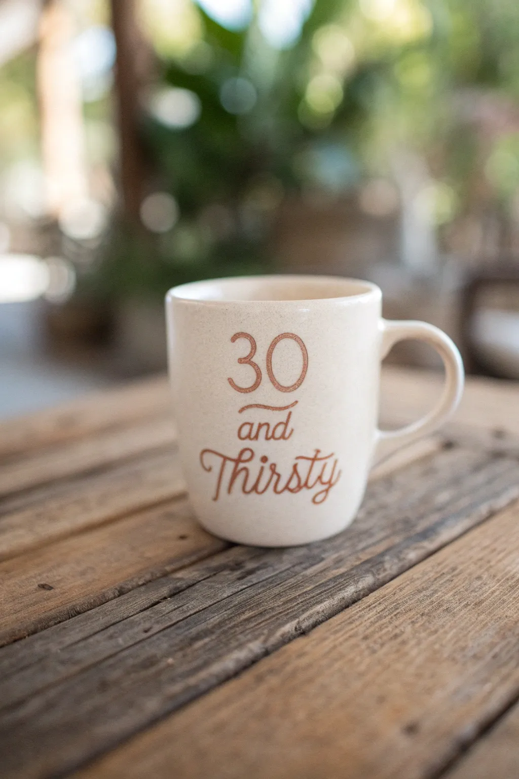Start your mornings with a smile and a sip! This '30 and Thirsty' mug is the perfect blend of humor and minimalist elegance.