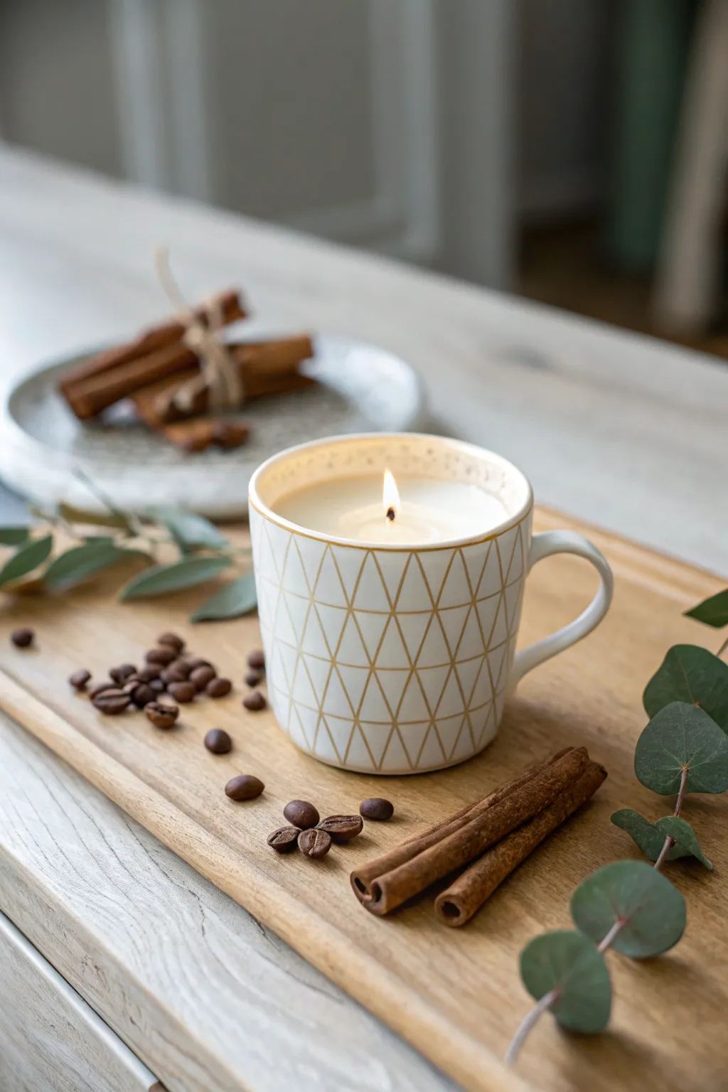 Illuminate your mom's day with a handmade coffee cup candle – the perfect blend of warmth and style.