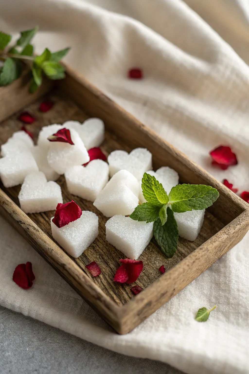 Add a touch of love to your tea time with handmade heart-shaped sugar cubes.