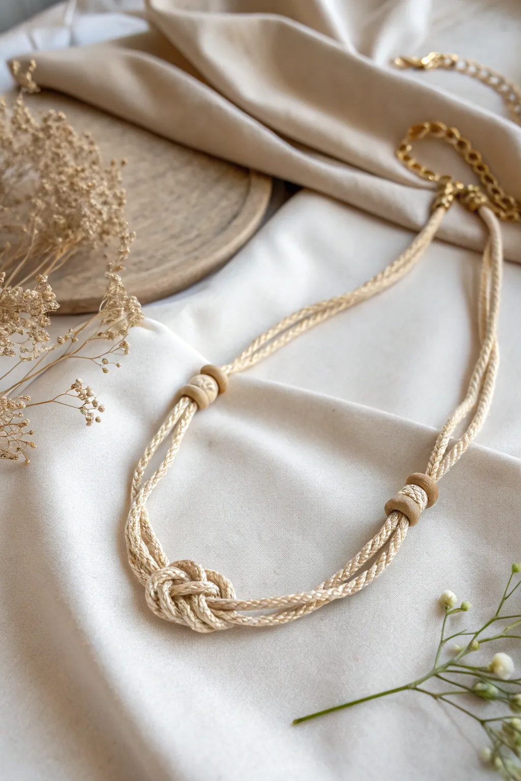 Elevate your style with the timeless charm of a handcrafted knot necklace.