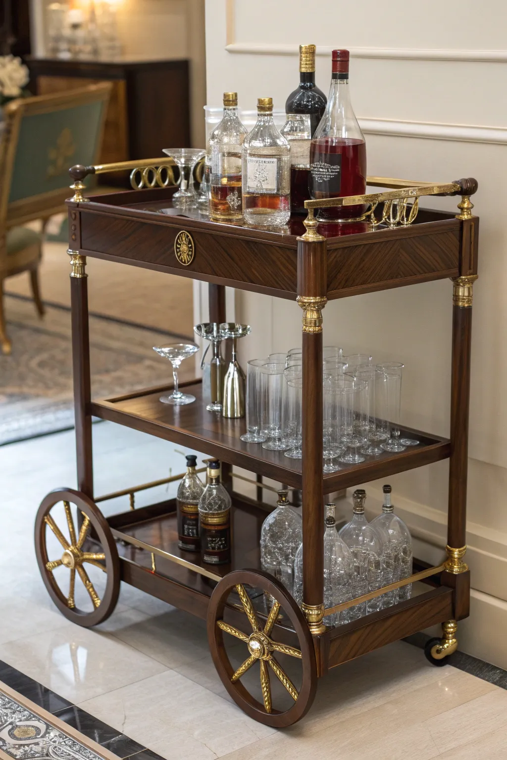 Elevate your party game with a bar cart that rolls with the good times.