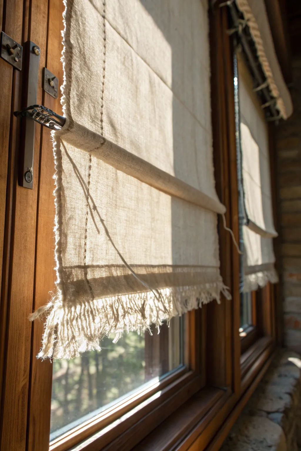Craft your own rustic charm with DIY drop cloth blinds, perfect for an industrial touch.