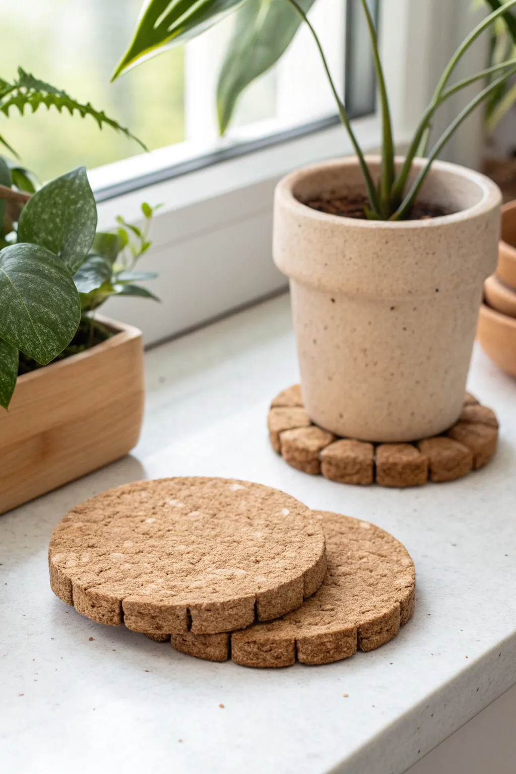 Elevate your plant game with these chic cork pot feet—where minimalism meets natural beauty!