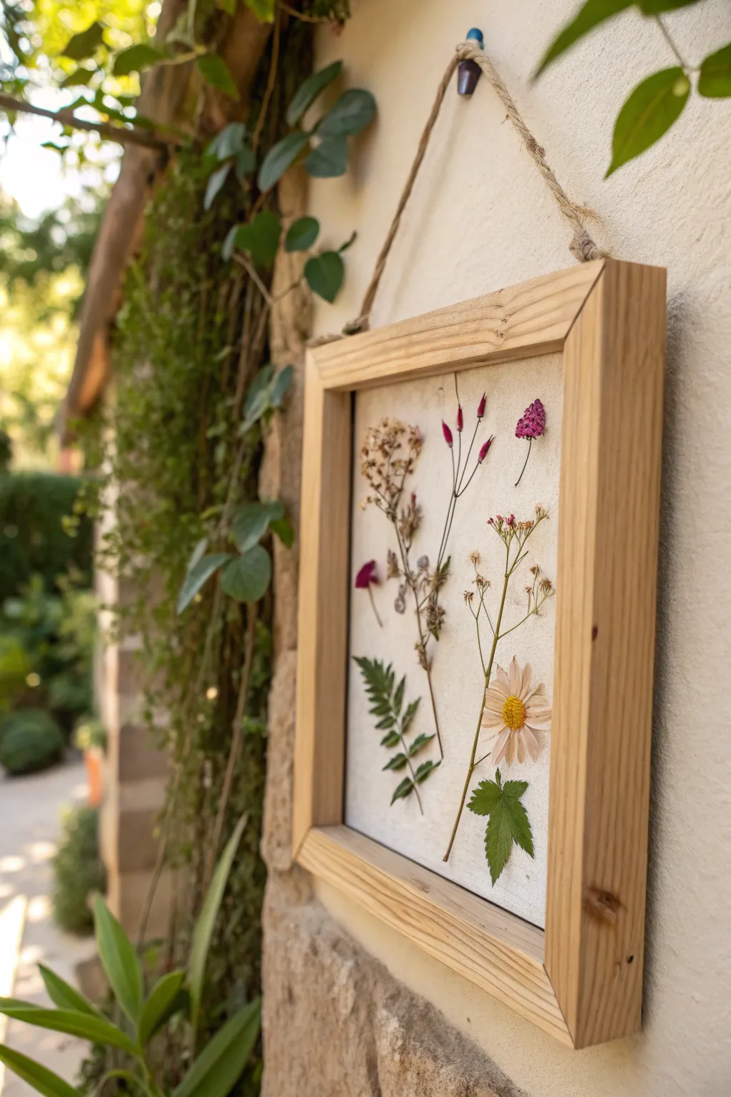 Nature's art: Elevate your garden walls with DIY rustic elegance.