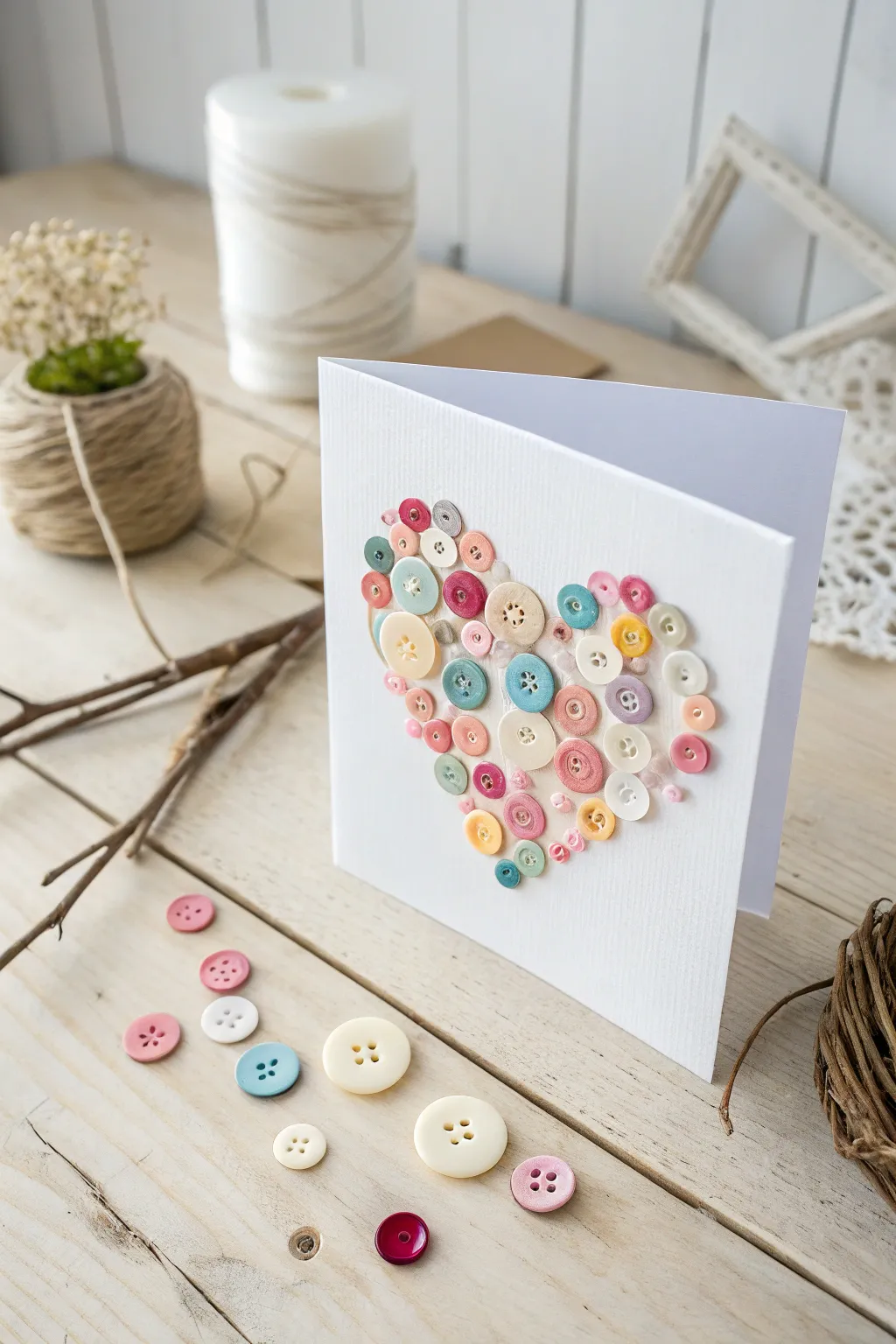 Craft a heartfelt message with colorful button art. Perfect for teacher appreciation!