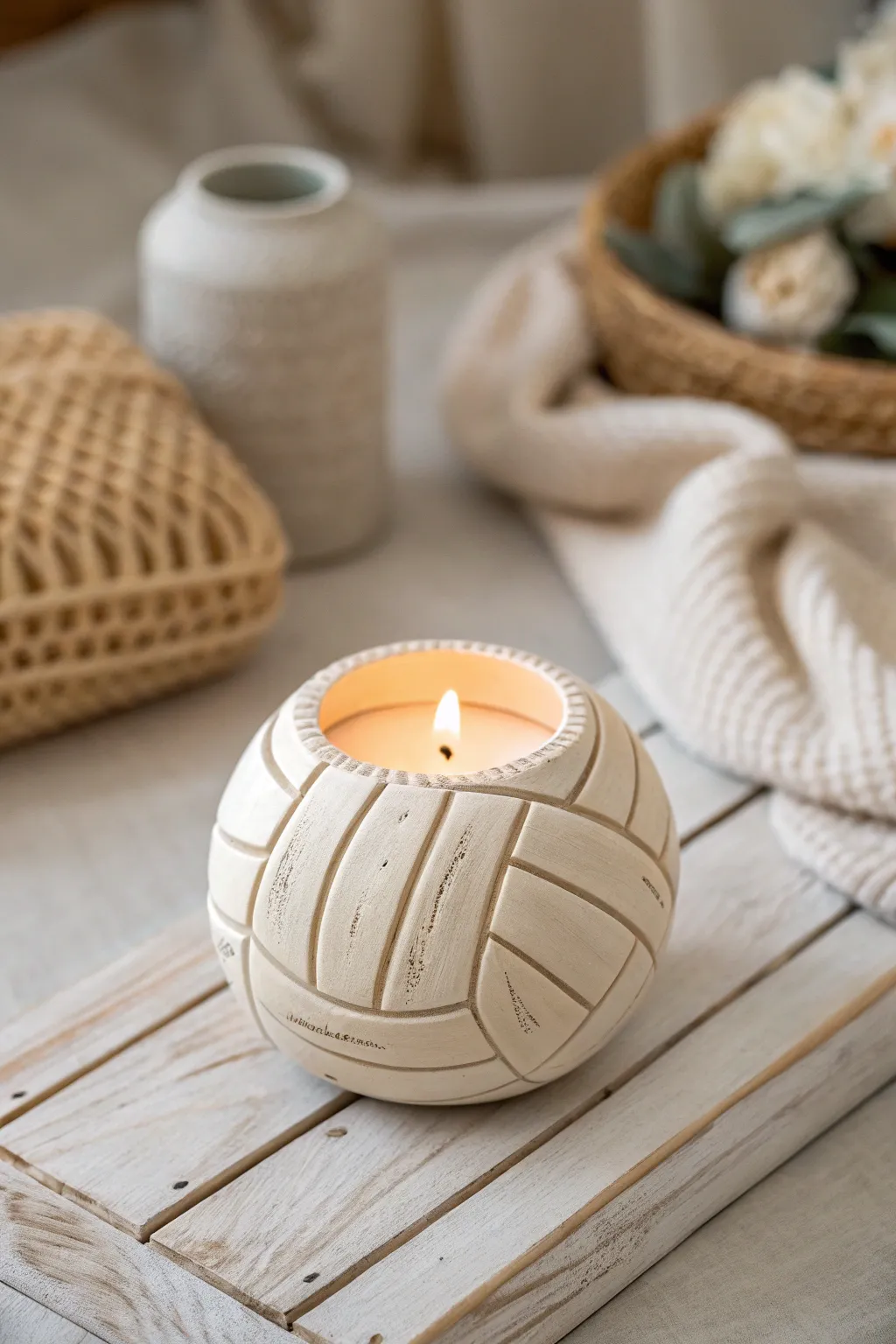 Illuminate team spirit with these elegant volleyball candle holders, perfect for adding warmth to any gathering.