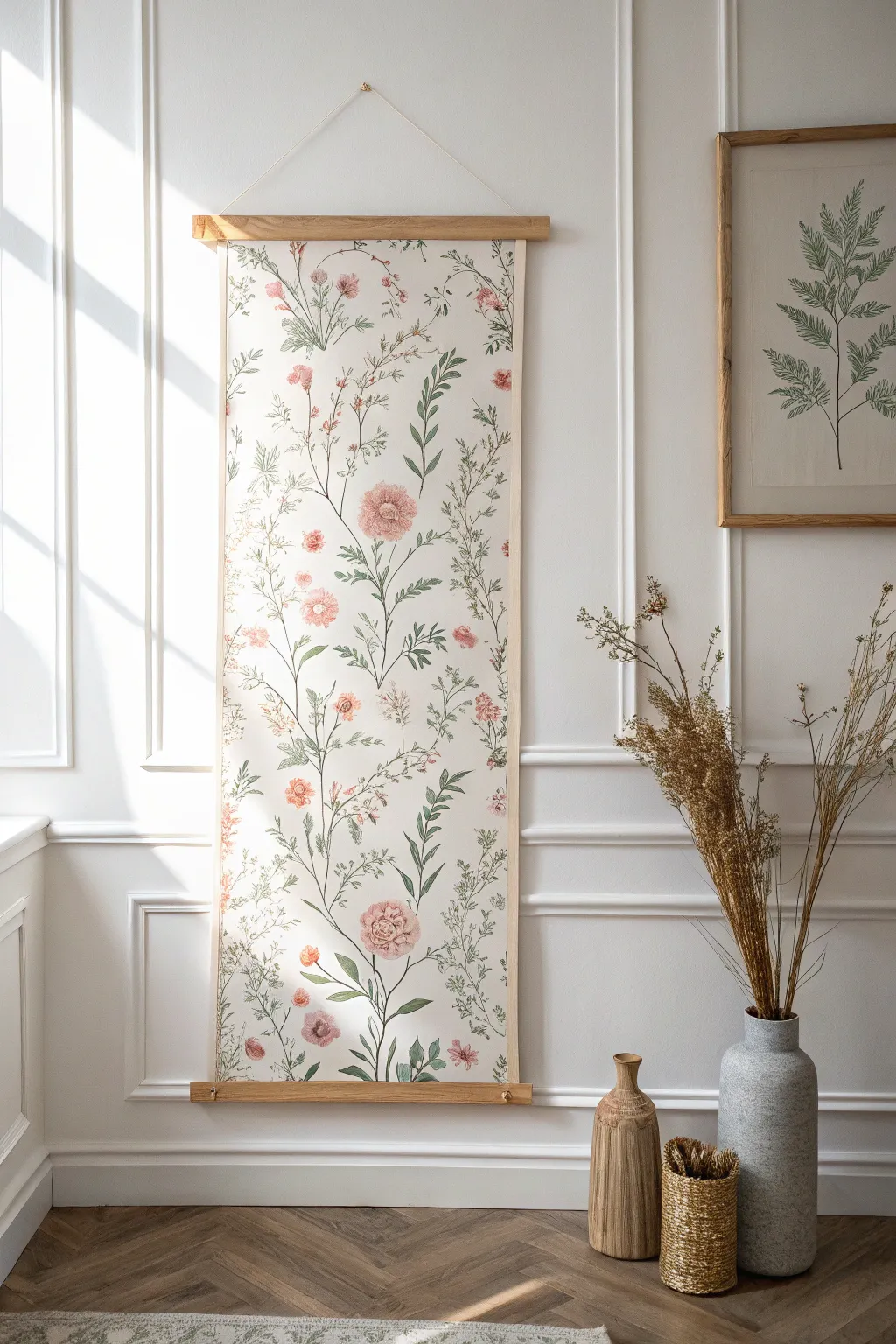 Transform your space with a stunning wallpaper accent panel—beauty in simplicity and craftsmanship.