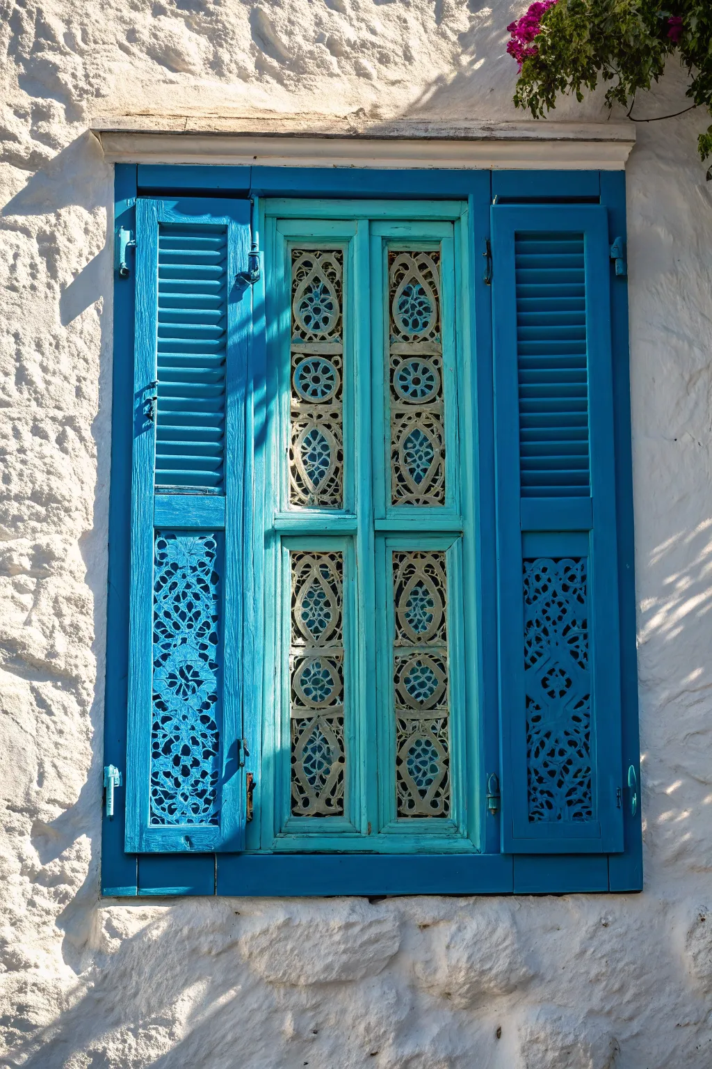 Transform your space with coastal charm: Mediterranean shutters that bring elegance and vibrancy.
