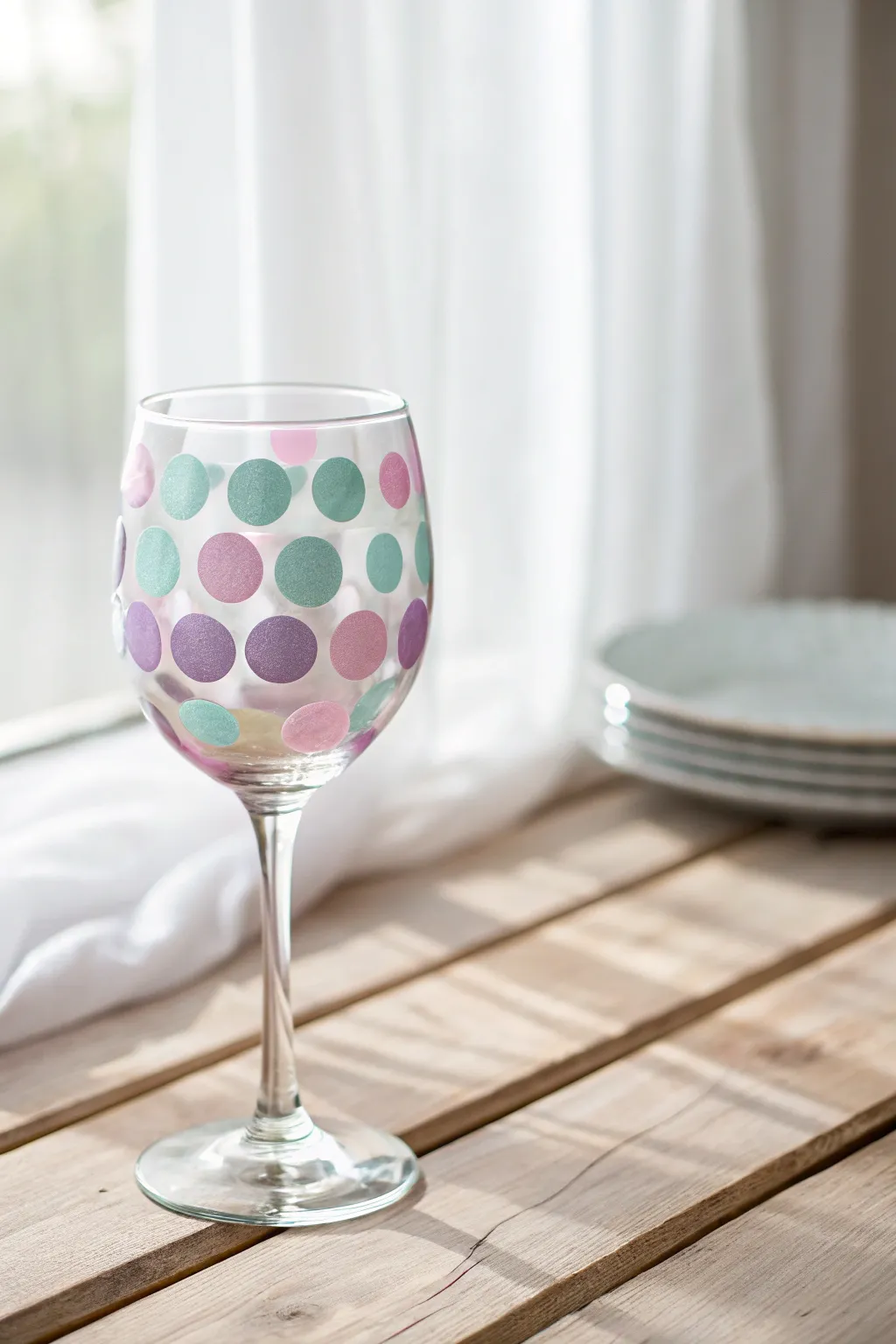 Add a playful twist to your table setting with these charming polka dot wine glasses!