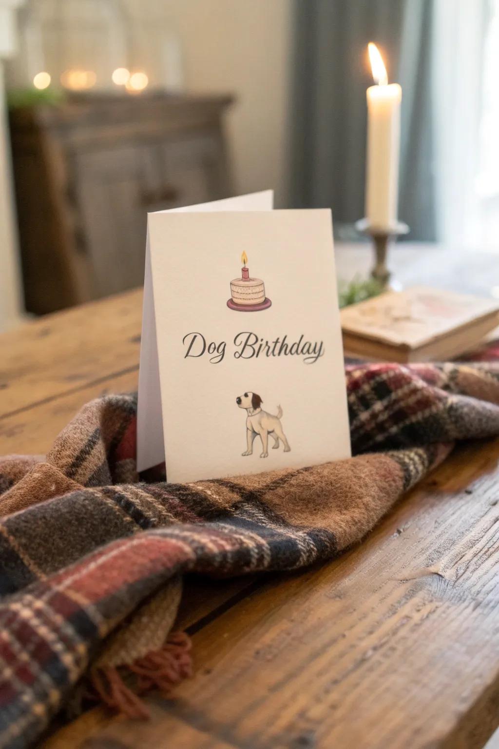 Craft a cozy greeting with fabric flair! 🎂🐶 #MinimalistBoho #DogBirthdayCard