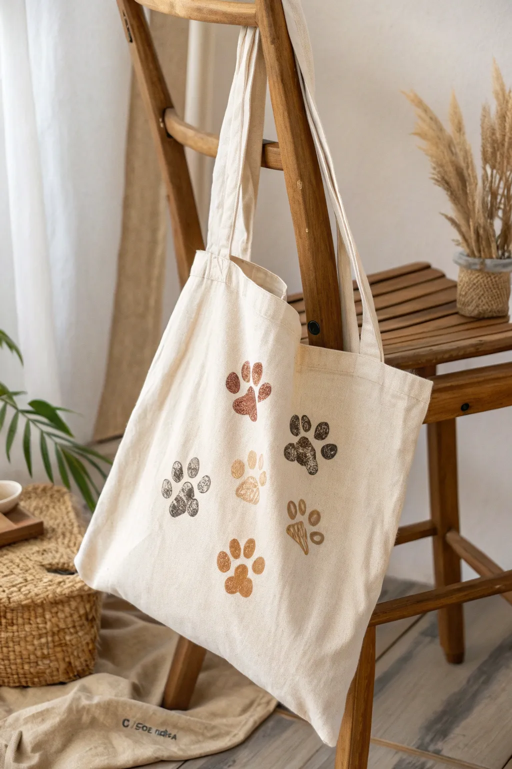Add a touch of paw-sonal flair to your style with this charming DIY paw print tote bag.