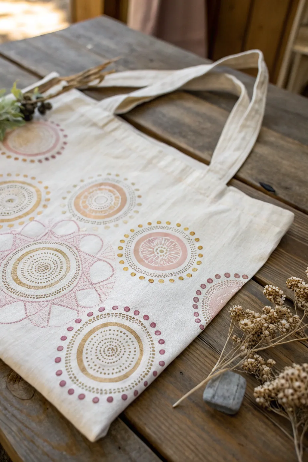 Elevate your textiles with the art of dot painting – where simplicity meets elegance.