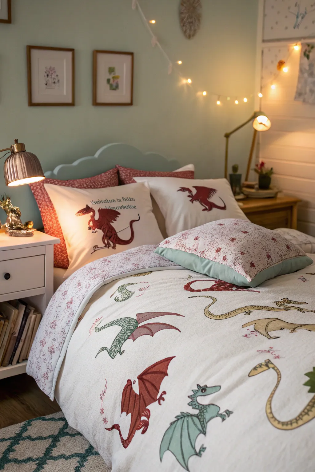 Dragon bedding transforms rooms into magical retreats.