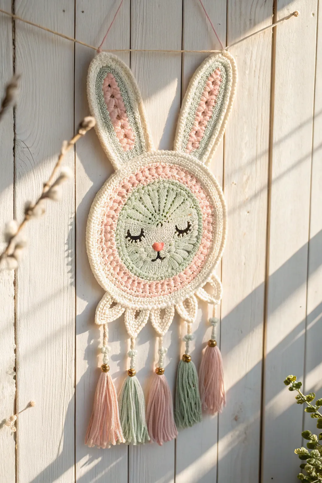 Embrace the charm of spring with this minimalist bunny wall hanging, a perfect blend of Scandinavian simplicity and boho elegance.