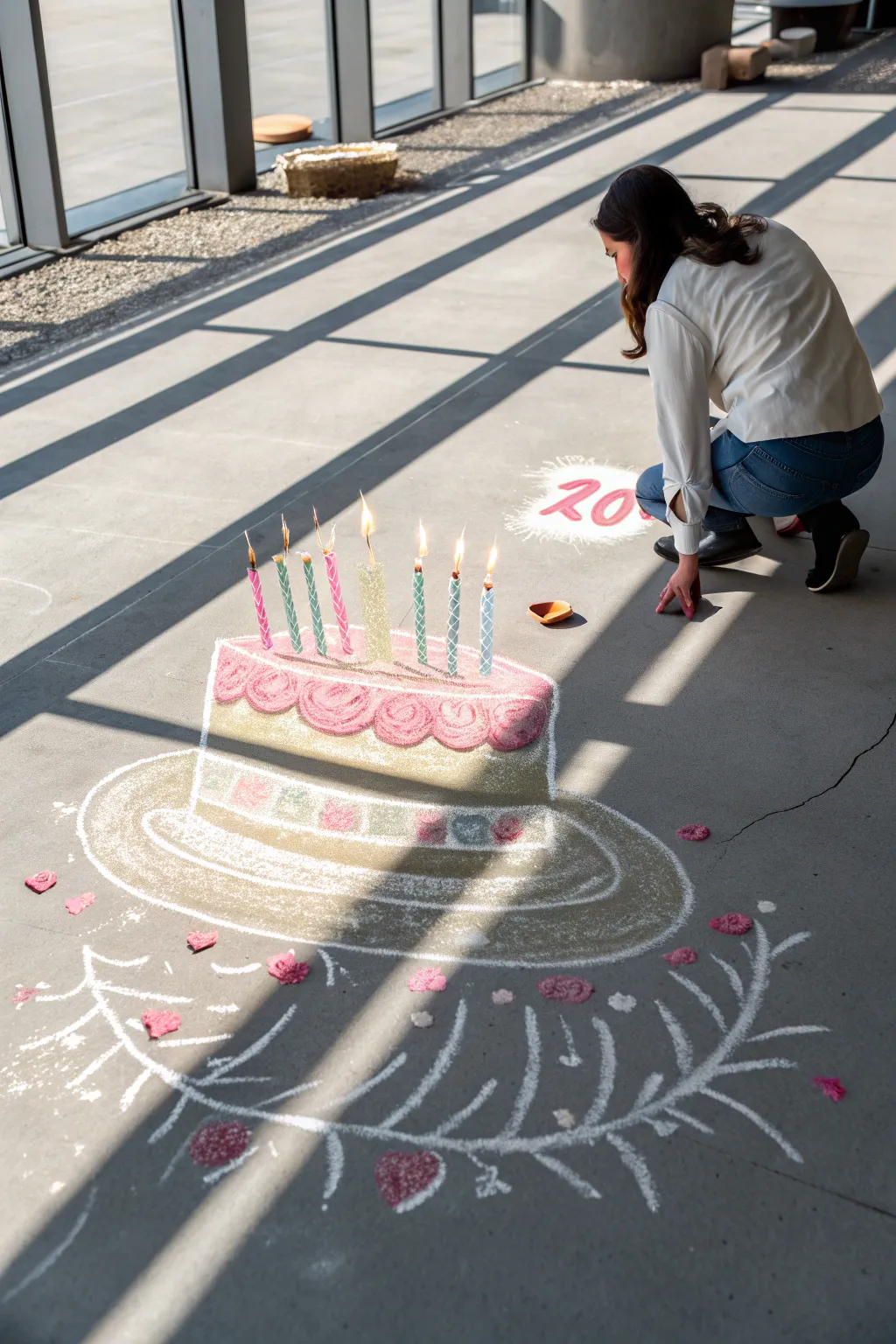 Celebrate in style with this charming chalk birthday cake creation, perfect for adding a festive touch with simplicity and grace.