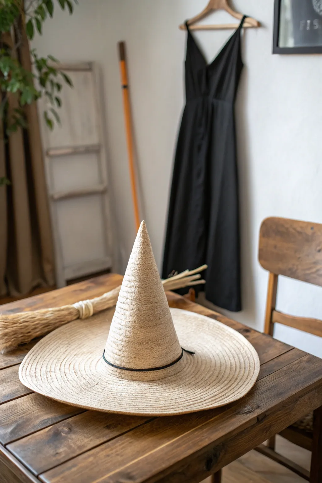 Embrace the magic of minimalism this Halloween with a chic, handcrafted witch hat.