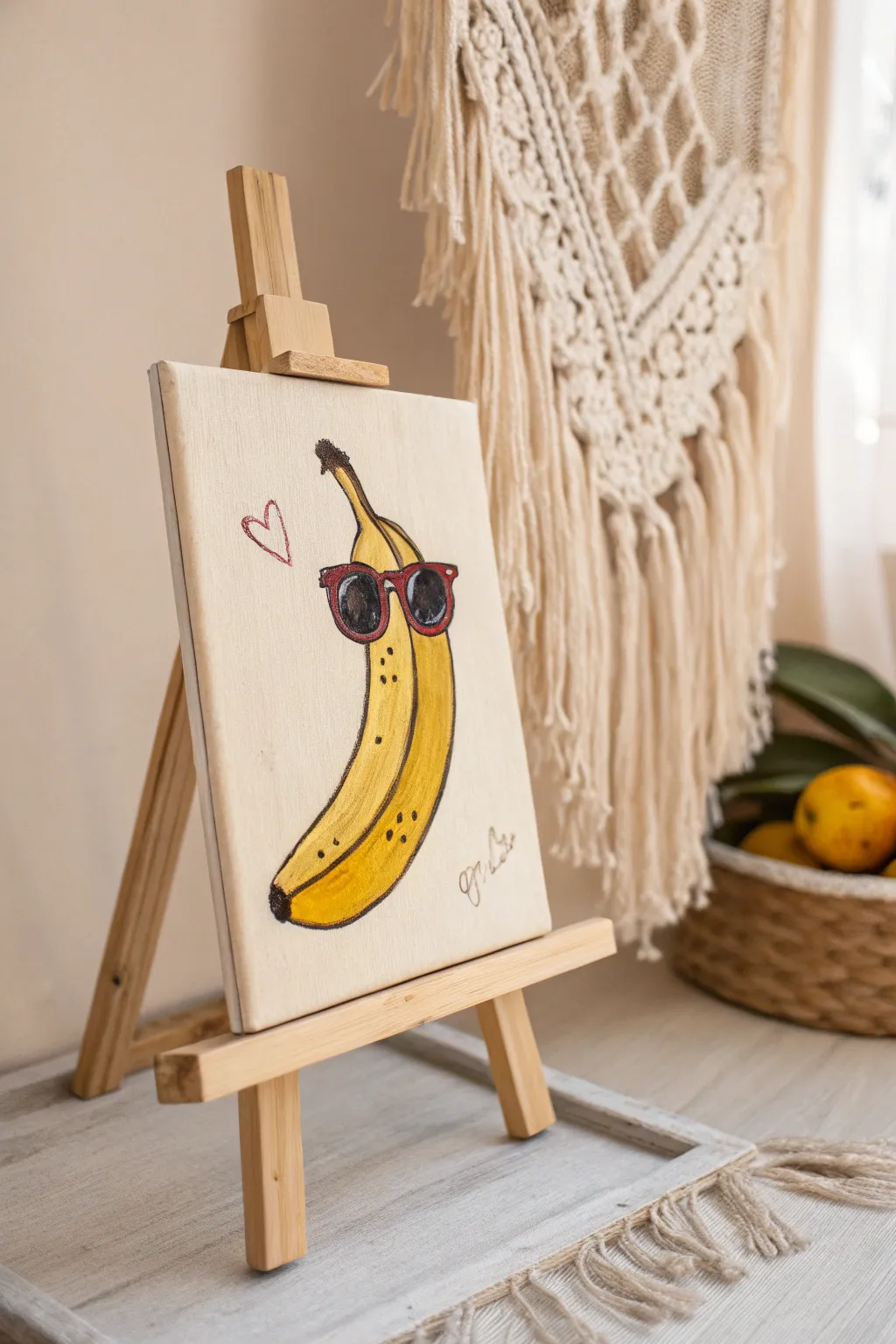 Add a playful twist to your decor with this chic banana painting!