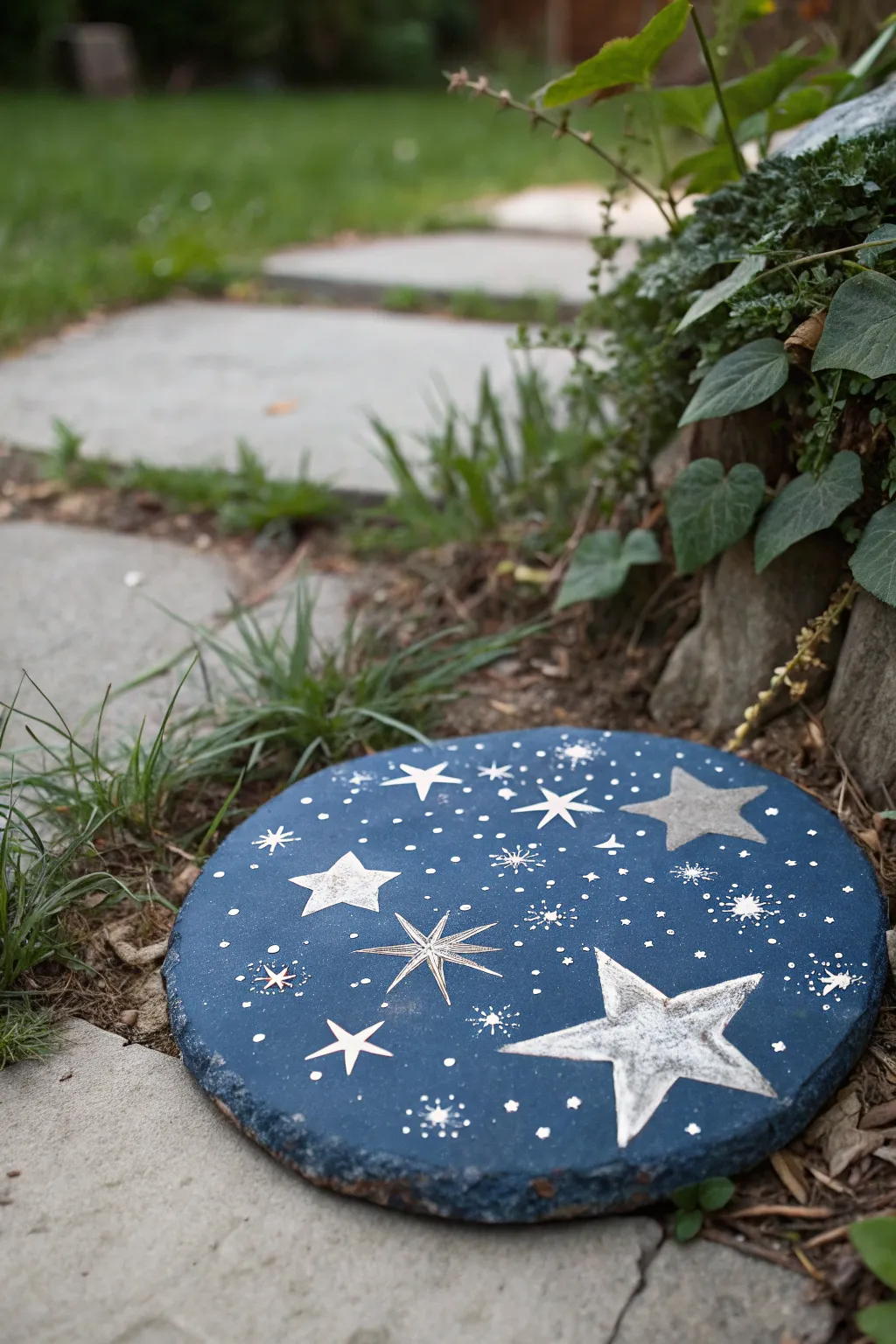 Transform your garden path into a celestial journey with this Starry Night stepping stone.