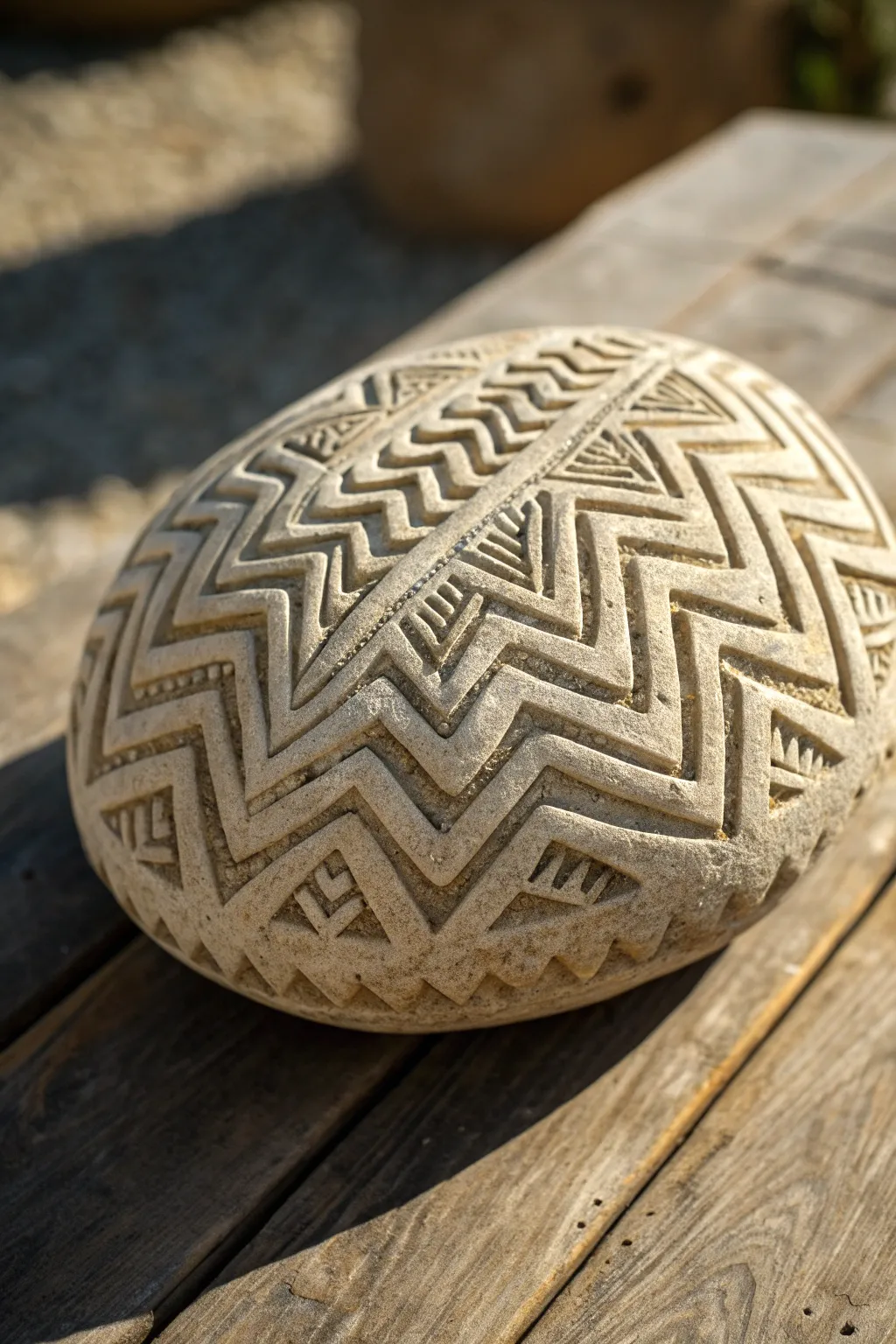 Master the Art of Stone Carving: Bold Zigzag Patterns for a Striking Effect