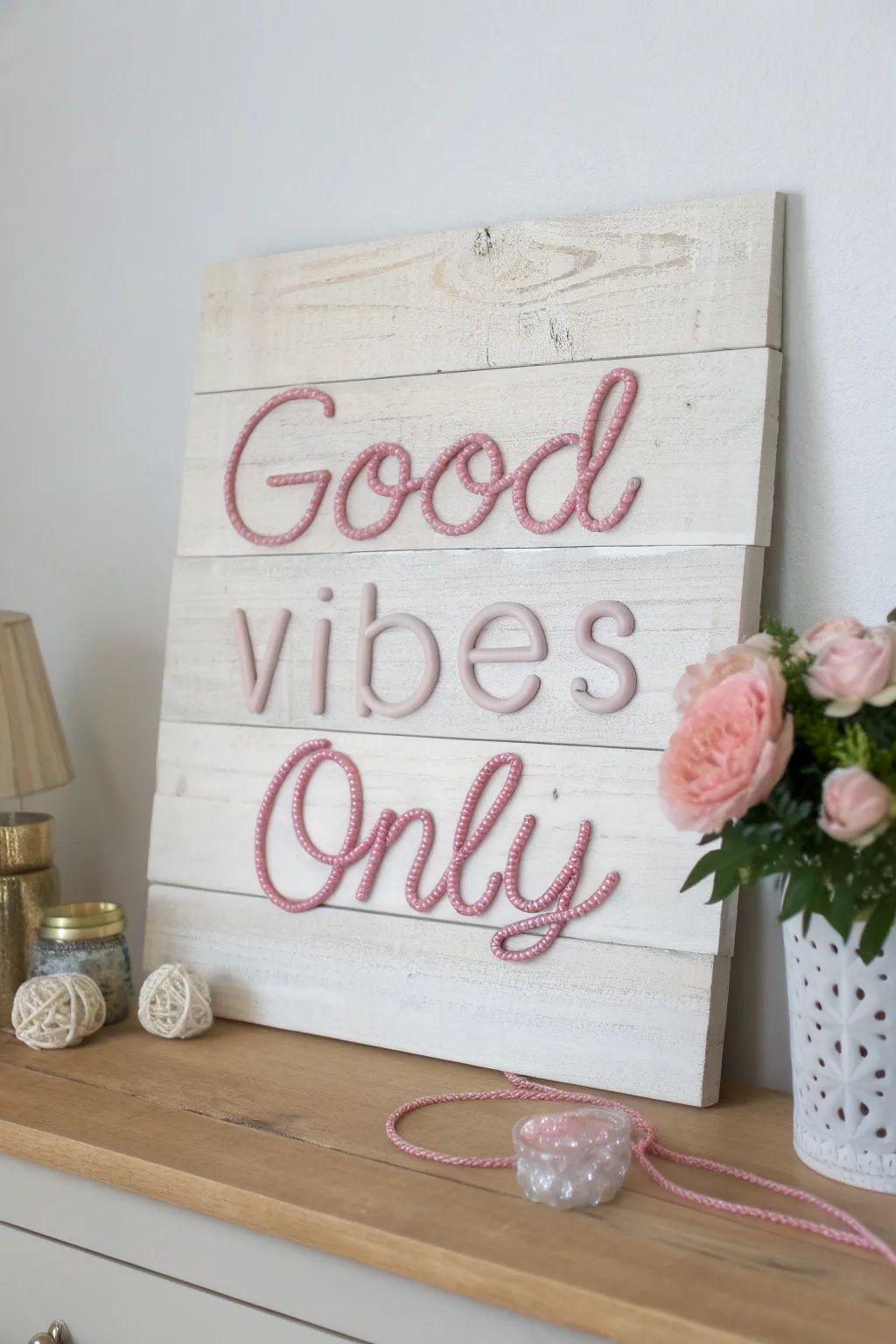 Embrace positivity with minimalist string art—where simplicity meets whimsy.