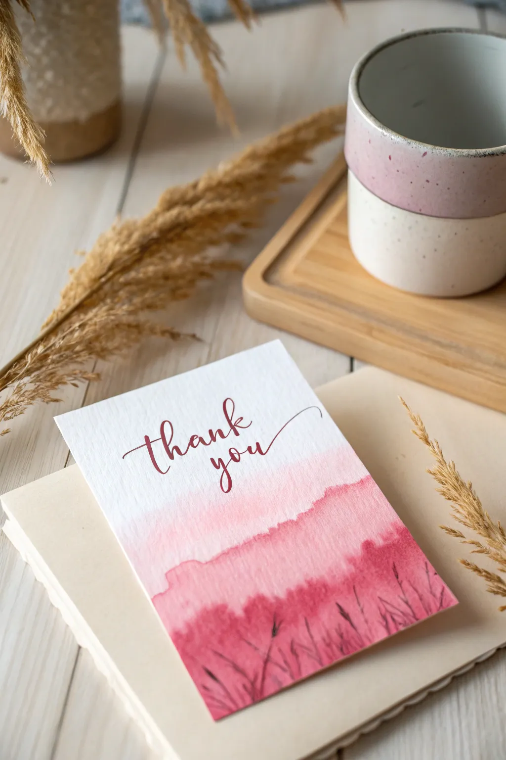 Craft your gratitude with ombre elegance—where simplicity meets artistry.