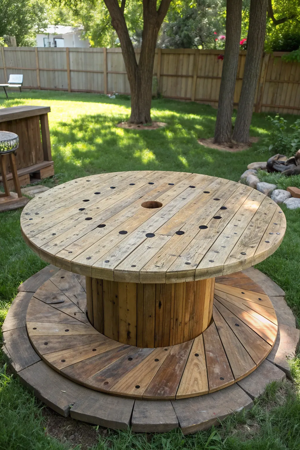 Transform your backyard with a stunning spool deck: where craftsmanship meets nature.