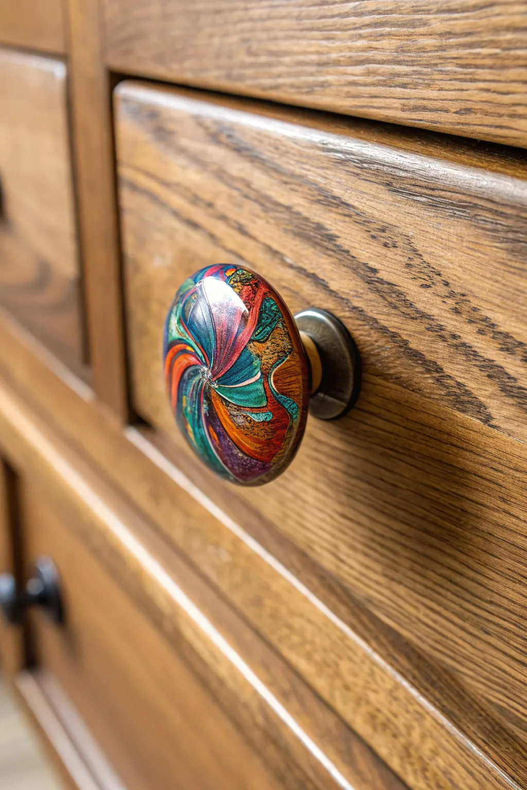 Elevate your furniture with handcrafted epoxy resin drawer pulls.