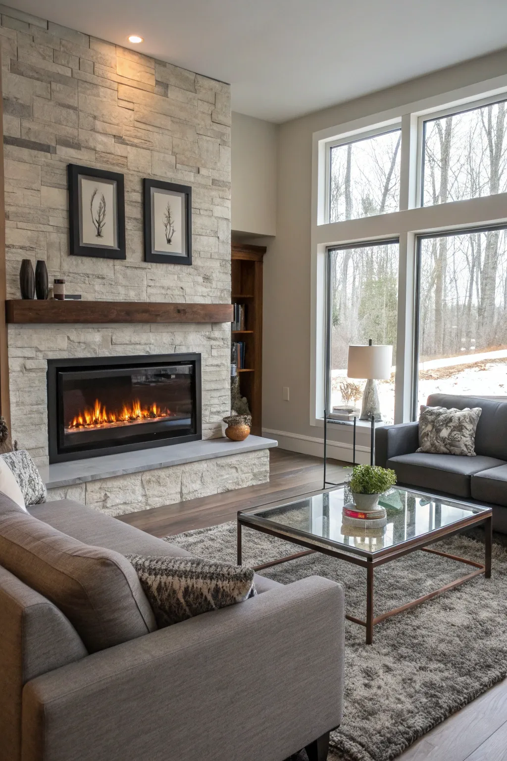 An electric fireplace offering authentic warmth and energy efficiency.