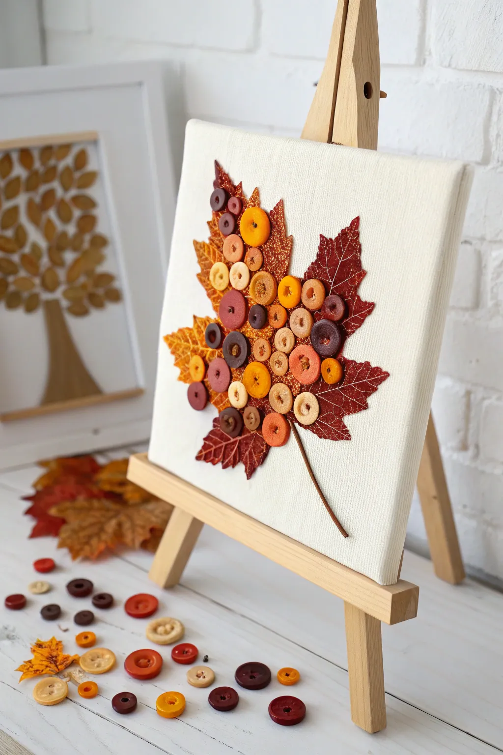 Crafting Autumn Magic: Button Leaf Art for a Cozy Fall Vibe