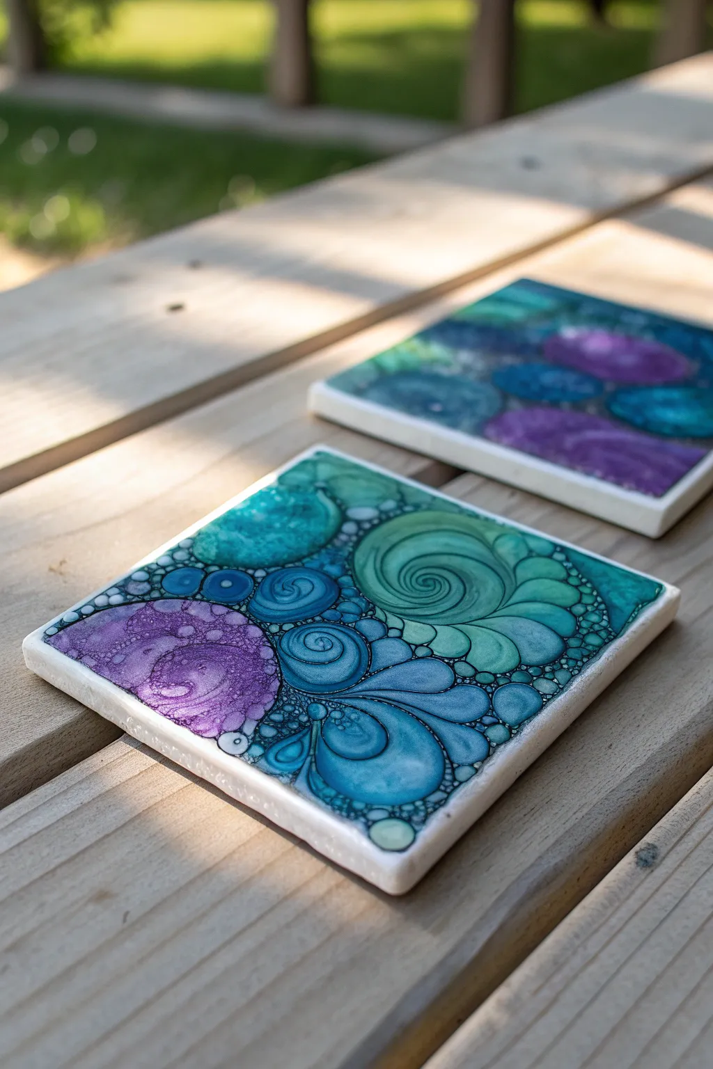 Brighten up Dad's coffee breaks with a handcrafted Sharpie dyed coaster—where simplicity meets vibrant creativity.
